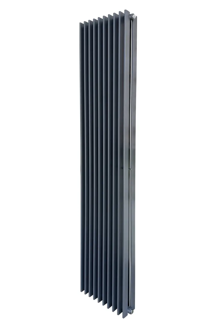 Вертикальный дизайнерский радиатор отопления ARTTIDESIGN Pesaro II10/1800/360/50 серый матовый